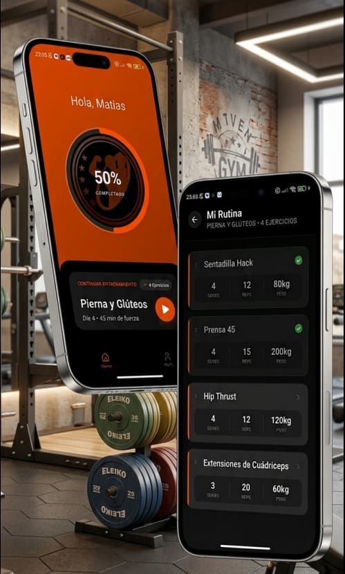 Aplicación de seguimiento de entrenamiento Caleta Fitness